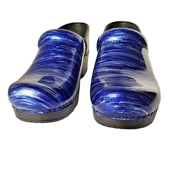 Dansko Professional Clog Blue Water Multicolor Patent Leather Sz EU 38 US 7.5 8 - Picture 2 of 8